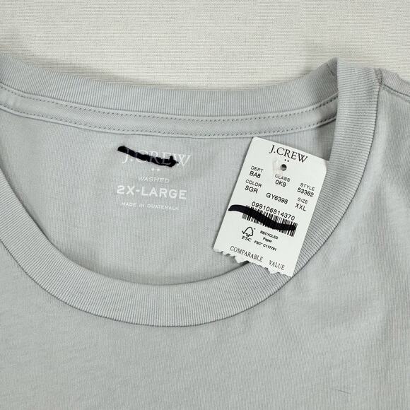 J Crew Factory Mens Washed Jersey Short Sleeve Tee 2X Heather Gray - Picture 3 of 11